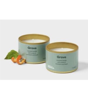 Room Essentials Grove Scented candles with notes of mandarin & basil 2 pack